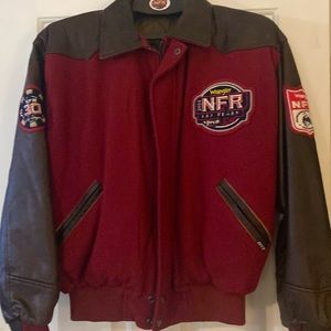 Wrangler NFR Varsity Jacket - Red and Brown